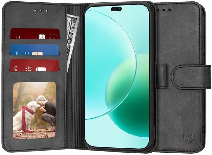 Hoesje geschikt voor HONOR 400 Lite - Techsuit Diary Book Wallet Case - Zwart