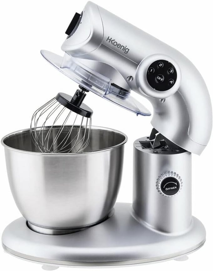 Staande Kneadmachine 5.5L 1000W 4 Snelheden met Accessoires Roestvrijstaal