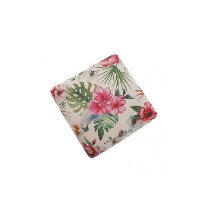 Pouf tabouret - VERSA - FLORES - Multicolores - Tissu - 35x35x35 cm pur