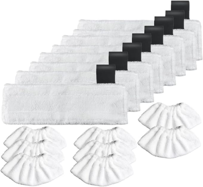 Stoomreiniger Doeken - Microvezel Pads - Grondig Reinigen - Specifiek voor EasyFix - 16 stuks - Wit