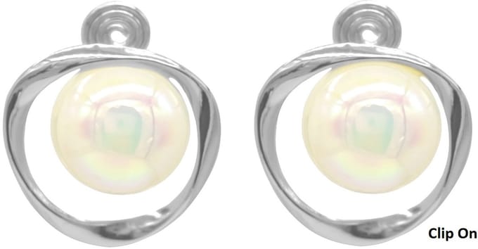 Oorbellen met Parel - Oorclips - 2,5 cm - Zilverkleurig