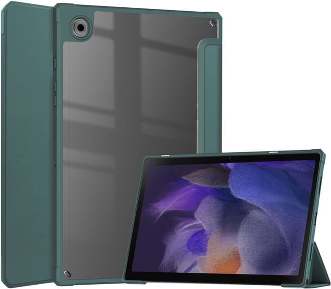 Kunstlederen Tri-Fold Book Case Hoes Geschikt voor Samsung Galaxy Tab A8 Groen