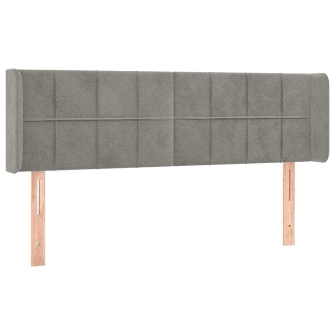 vidaXL - Hoofdbord - LED - 147x16x78/88 - cm - fluweel - lichtgrijs