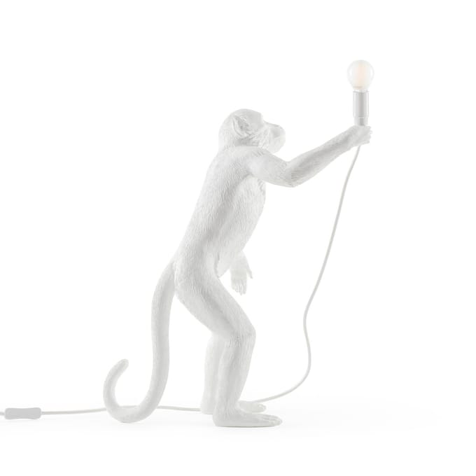 SELETTI LED decoratie-tafellamp Monkey Lamp, wit, staand