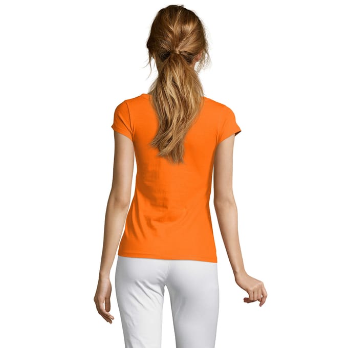 SOLS Dames/Dames Maan V Hals T-shirt (Oranje)