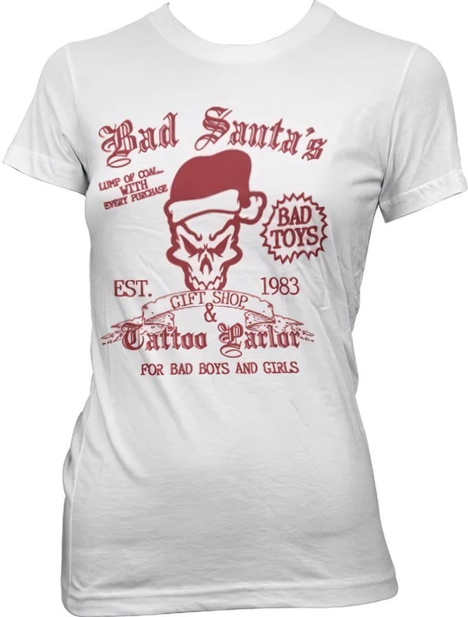Hybris Bad Santa's Gift Shop Girly Tee dames-T-shirt White