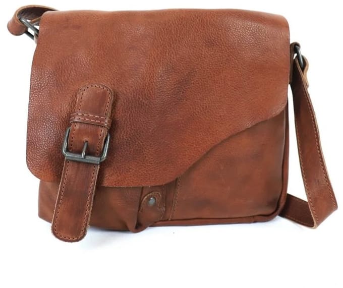 Bear Design Lauro Leren Klep Schoudertas - Cognac