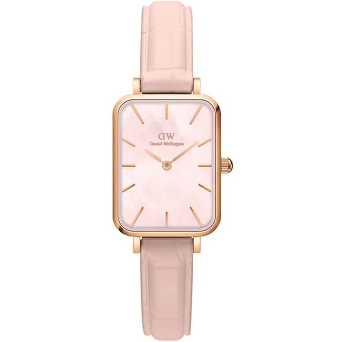 Daniel Wellington Quadro - Horloge - Rood Goud - Parelmoer - Roze