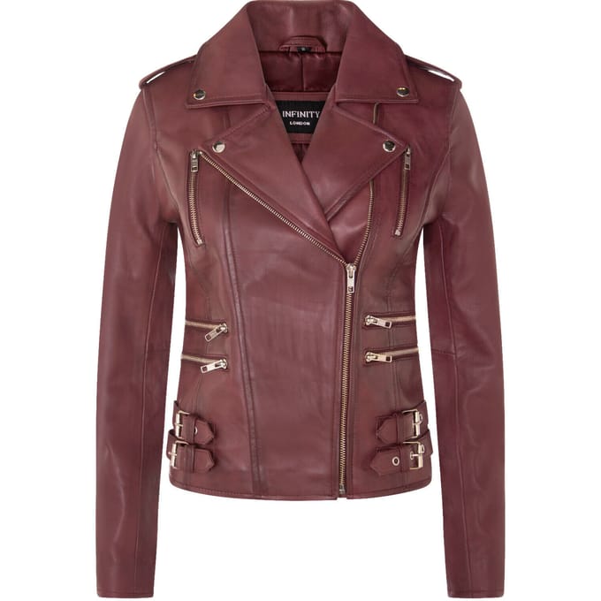Dames leren Brando bikerjack-Loddon