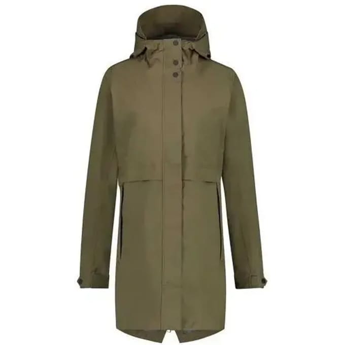 agu Parka Regenjas Dames Waterdicht - Army Green - Waterkolom 5.000 mm - PFAS-vrije DWR-coating - Capuchon met vizier