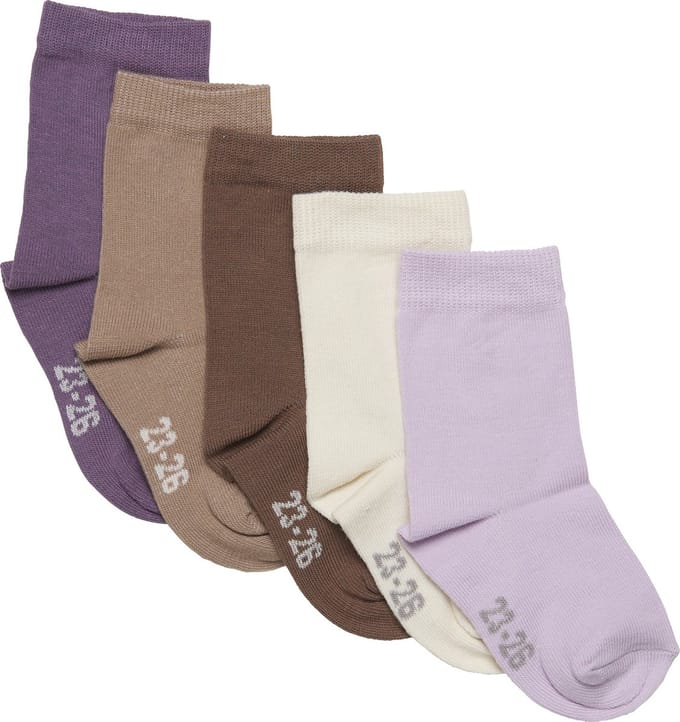 Minymo kindersokjes (enkelsokken) Multi (set van 5) Very Grape