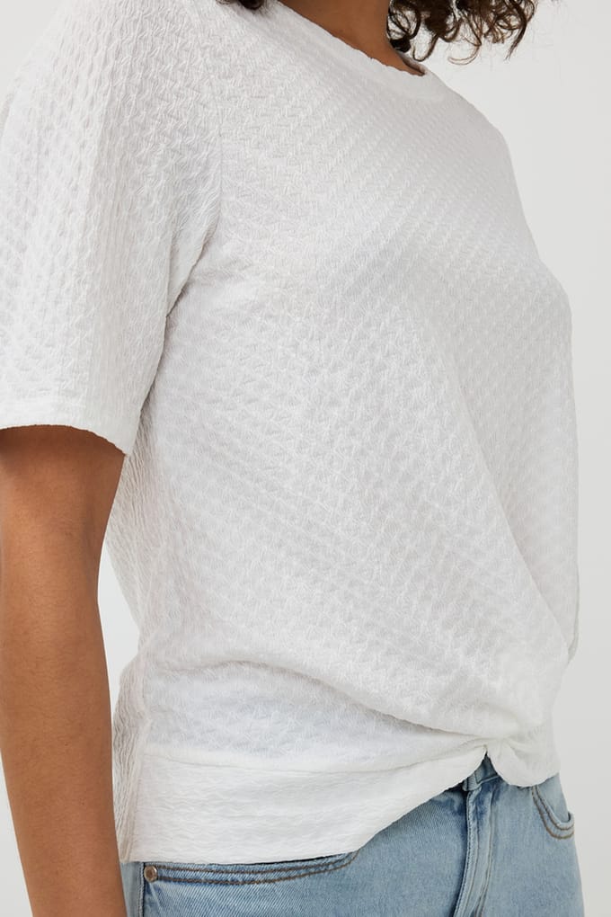 EsQualo Top S/slve Knot Structure Off White Taglia: S | Magliette intime Outlet | Donna | Bianco