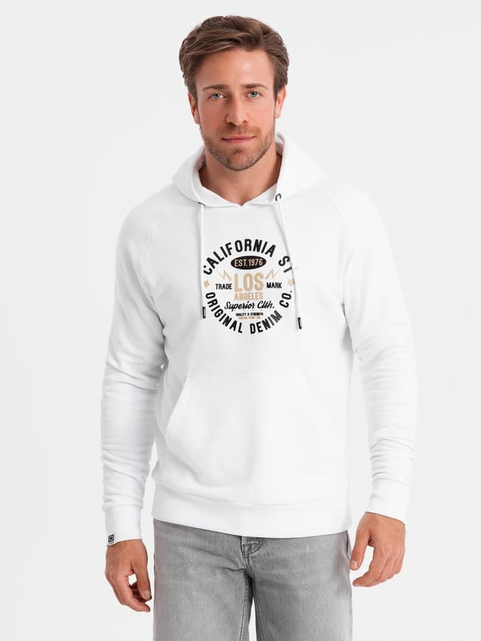 OMBRE Sweater - Regular Fit - Katoen - Lange Mouw Wit L