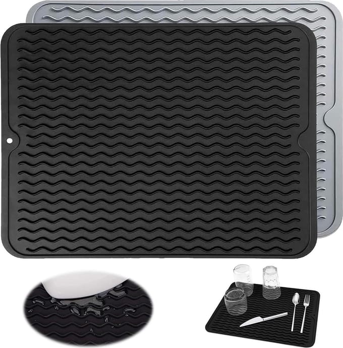 Siliconen Afdruipmat 40x30cm - Servies, Afwas, Hittebestendig - 2 Stuks