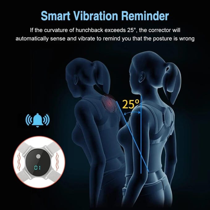 Smart Back Houding Corrector Trillingssensor Verstelbare Rug Schouder Houding Corrector Realtime Herinnering Volwassen Kind Gezondheid CN white