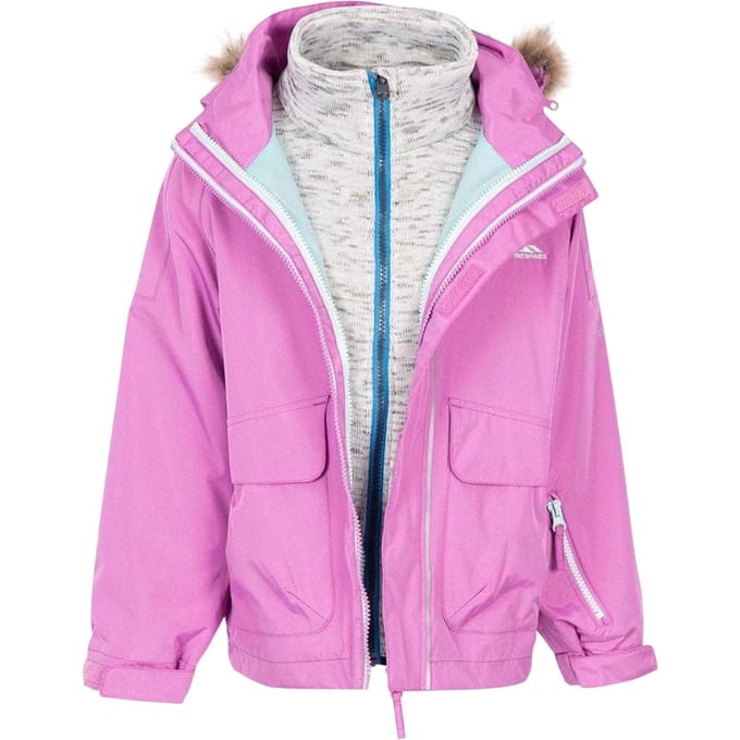 Trespass Meisjes Effen 3-in-1 Jas (Roze)