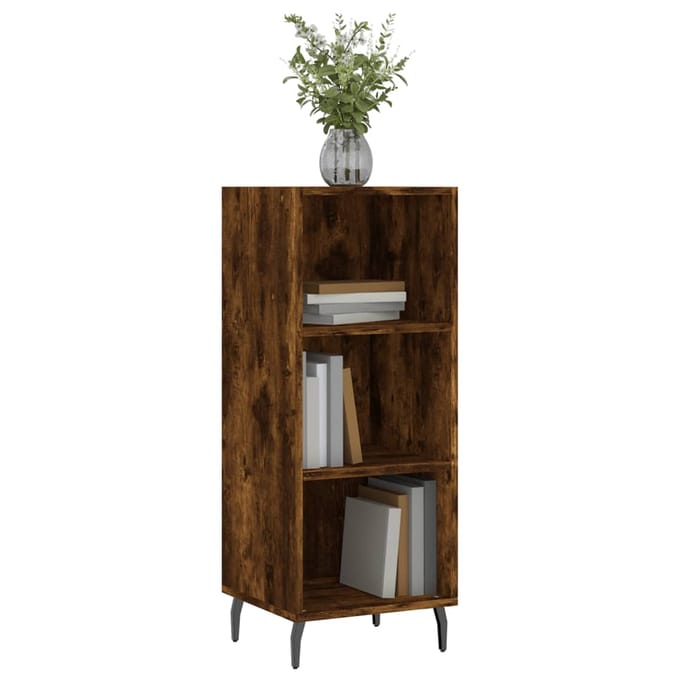 vidaXL - Dressoir - 34,5x32,5x90 - cm - bewerkt - hout - gerookt - eikenkleurig