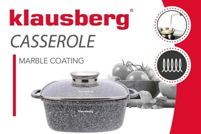 Klausberg 7530 - Marmerlook pan - 24 cm - 4.4 liter