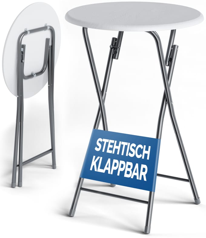 Casaria Statafel Inklapbaar - 60x110cm Metaal MDF Houtlook - Wit