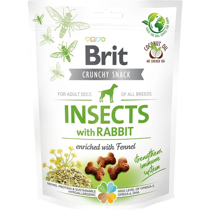 3x200g Brit Care Crunchy Crackers Insecten, Konijn & Venkel Hondensnacks