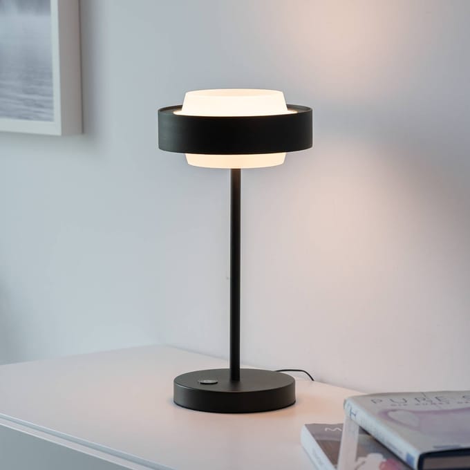 SCHÖNER WOHNEN LED tafellamp Elmo, zwart, 3000 K, dimbaar