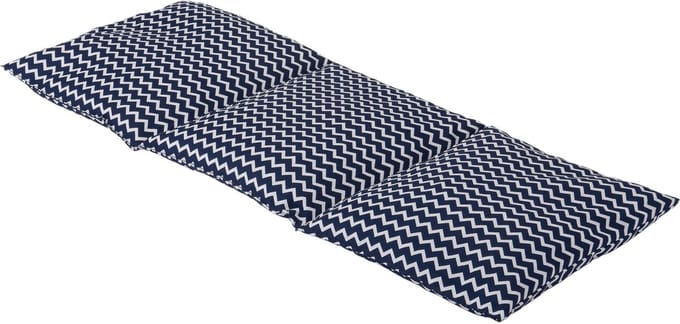 Kersenpitkussen Langwerpig Cervico - 50 x 20cm - Blauw met Witte Golven