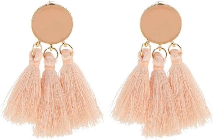 Fako Bijoux® - Oorbellen - Kwast - Cirkel Mini - Zalmroze