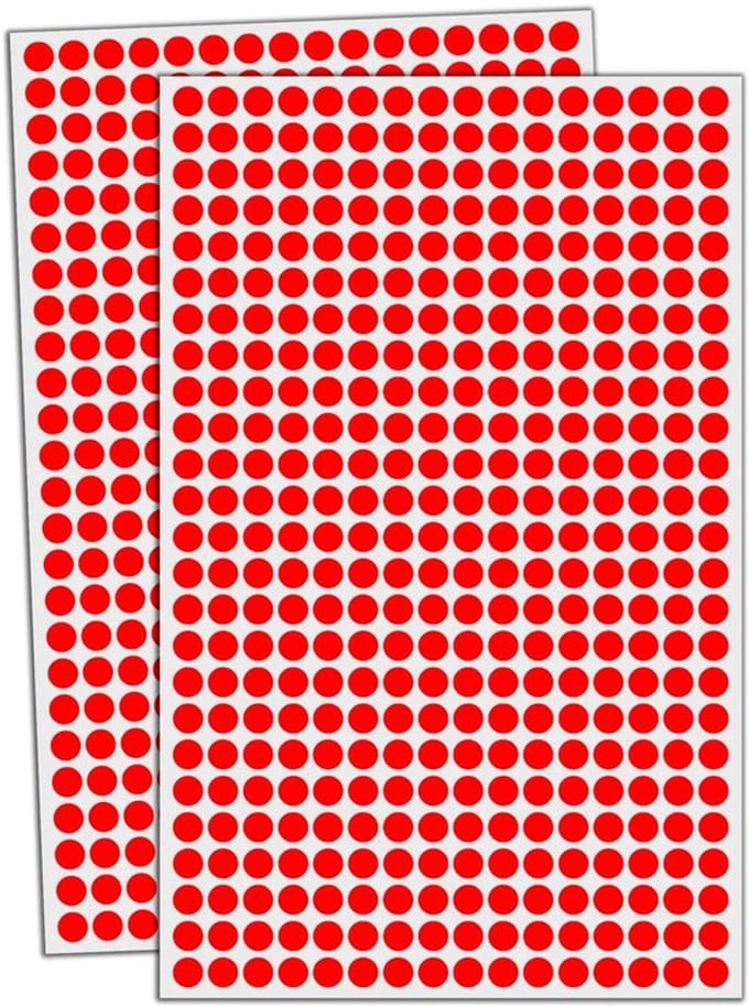 Allecto - Ronde Stickers - Puntstickers - Zelfklevend - Rood