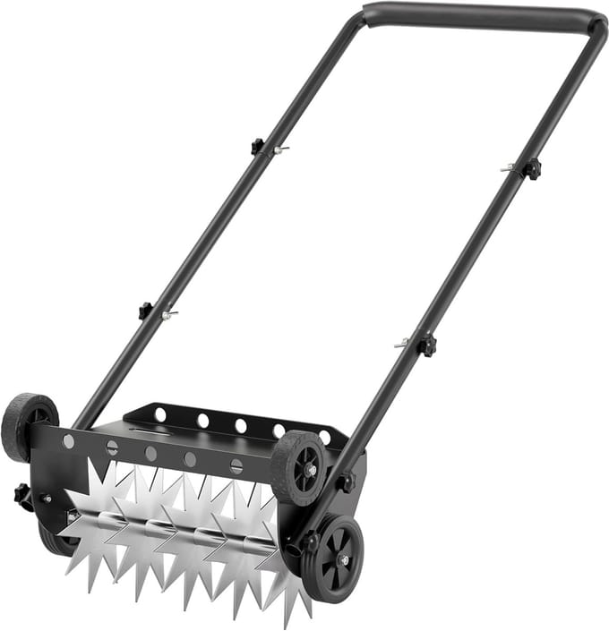 Gazonbeluchter - Gazon Luchtpomp - Gazon Onderhoud - Zware Stevige Constructie - 45 cm Werkbreedte - Zwart