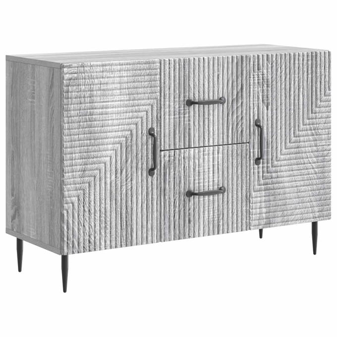 vidaXL - Dressoir - met - lade - Grijs - sonoma - 89 - x - 34,5 - x - 60 - cm - Bewerkt - hout