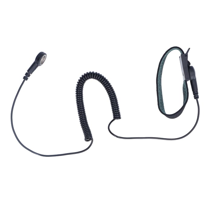Statische polsband, herbruikbare ESD-polsband met aardingsdraad, uitschuifbaar lang snoer, zwart blauw