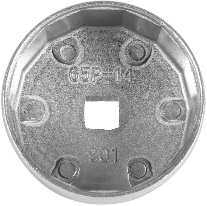 Dailygoods- Oliefiltermoersleutel 65 mm - Aluminium Constructie - Verchroomde Afwerking - Polygonale Koepel - Schokbestendig - Perfecte Pasvorm - Filter Sleutel