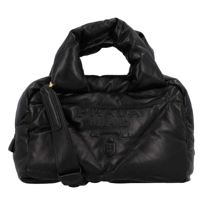 Prada leren handtas, zwart, damestas