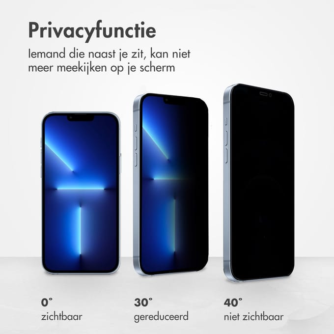 Accezz Screen Protector - Geschikt voor Apple iPhone 14 Plus / 13 Pro Max - Gehard Glas Privacy Screenprotector