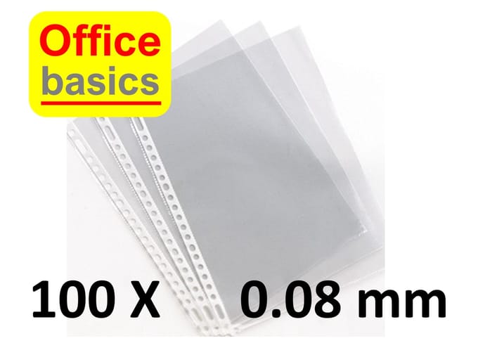 100 x showtas Office Basics - 23 gaats - 0,08 mm - PP - nerf