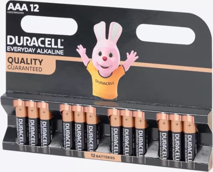 Duracell AAA - alkaline batterijen - 1,5V, LR03 - 12 stuks