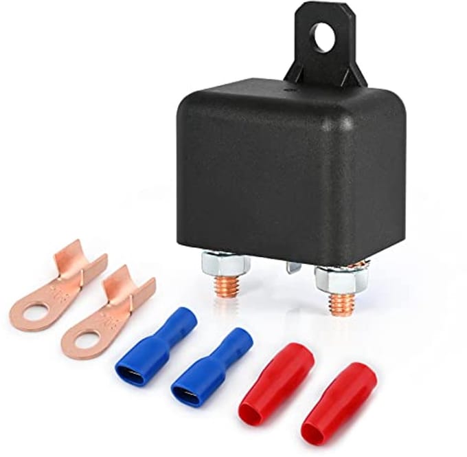 Scheidingsrelais 12V 200A voor Auto en Motorfiets - 4 Pin met Terminal