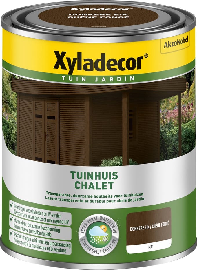 Xyladecor - Tuinhuis Wb - Donkere Eik - 0,75 L