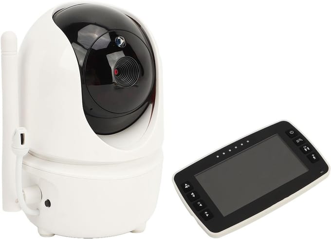 Video Baby Monitor - Camera met Geluid - Babykamer Bewaken - Dubbele Microfoon - Groot Scherm - Wit