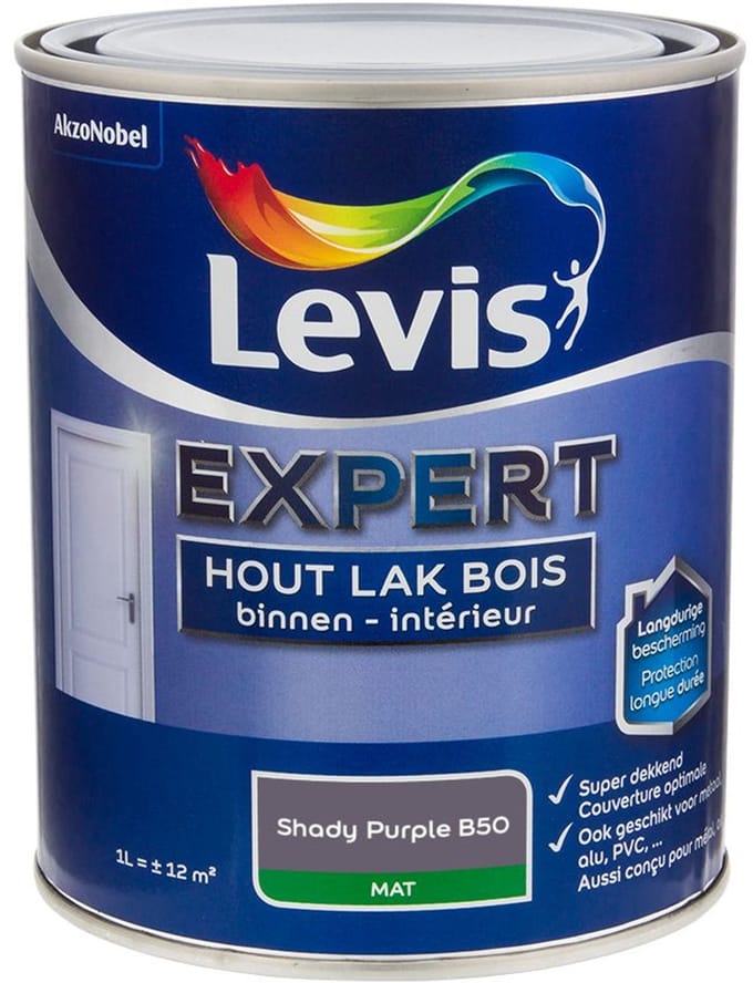 Levis - Expert Hout Lak Binnen Mat Mix - Shady Purple B50 - Mengverf - 1 L