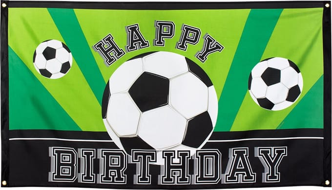 Boland - Polyester vlag Voetbal 'Happy birthday' - Voetbal - Voetbal - EK/WK - Supporter