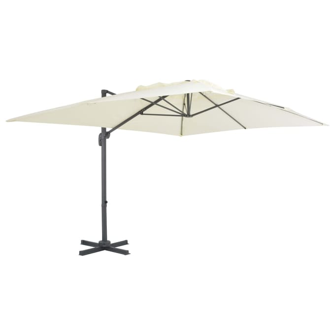 vidaXL - Parasol - met - draagbare - voet - zandkleurig