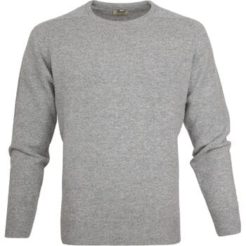 William Lockie Lambswool Grijs - Maat XXL - Heren - Pullovers