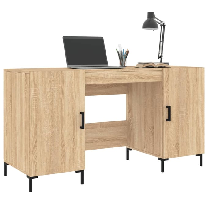 vidaXL - Bureau - 140x50x75 - cm - bewerkt - hout - sonoma - eikenkleurig