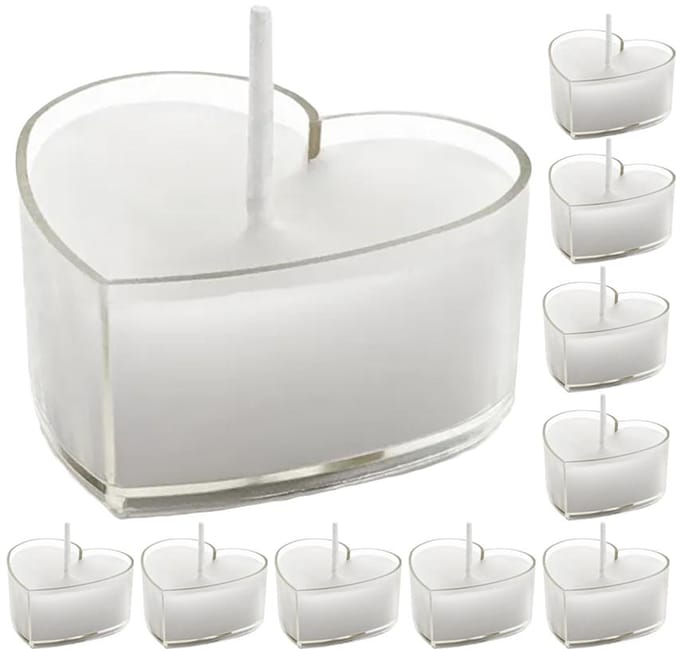 Partydeco - Theelichtjes hart - 4 cm - 10 stuks