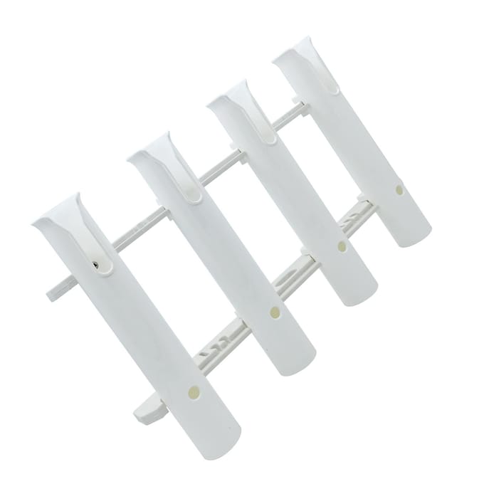 Support de Support de Canne à Pêche 4 Tubes Reliés Imperméabilisation Support de Canne à Pêche pour Bateaux Yachts Blanc white