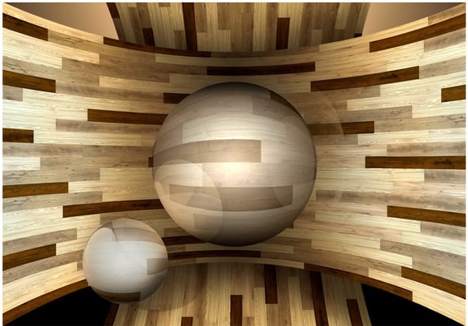 Fotobehang - Wooden orbit.