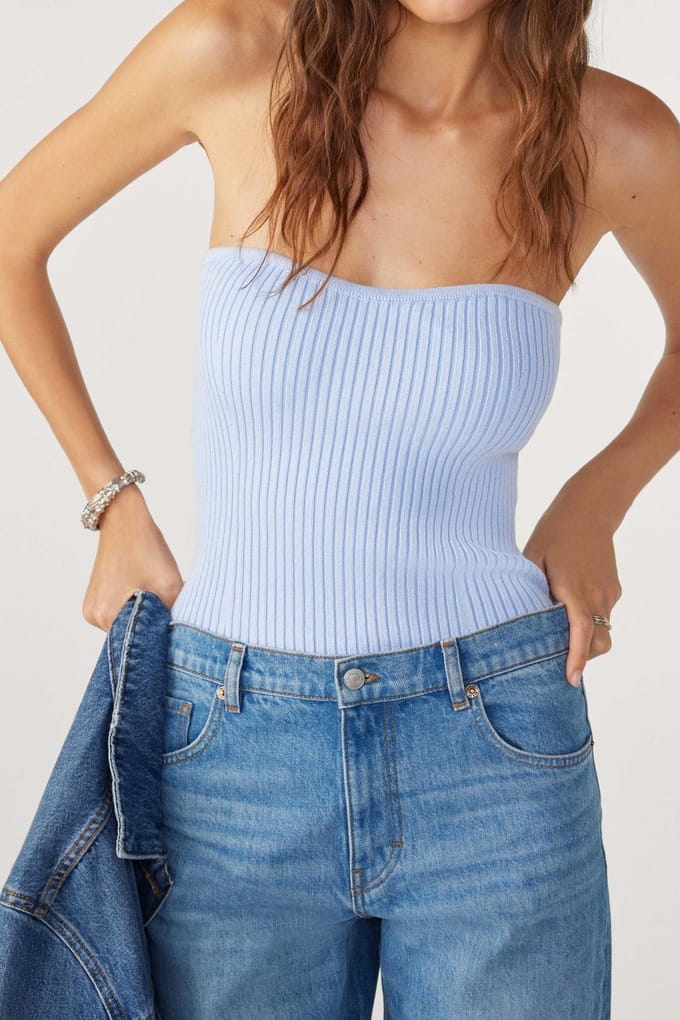 BA&SH Bustier Drixy Bleuciel Taglia: M | Canottiere Outlet | Donna