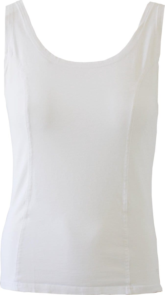 MOOI! Company - Basis Top Amelia  - Top met brede bandjes - Aansluitend model - Kleur  Wit - S