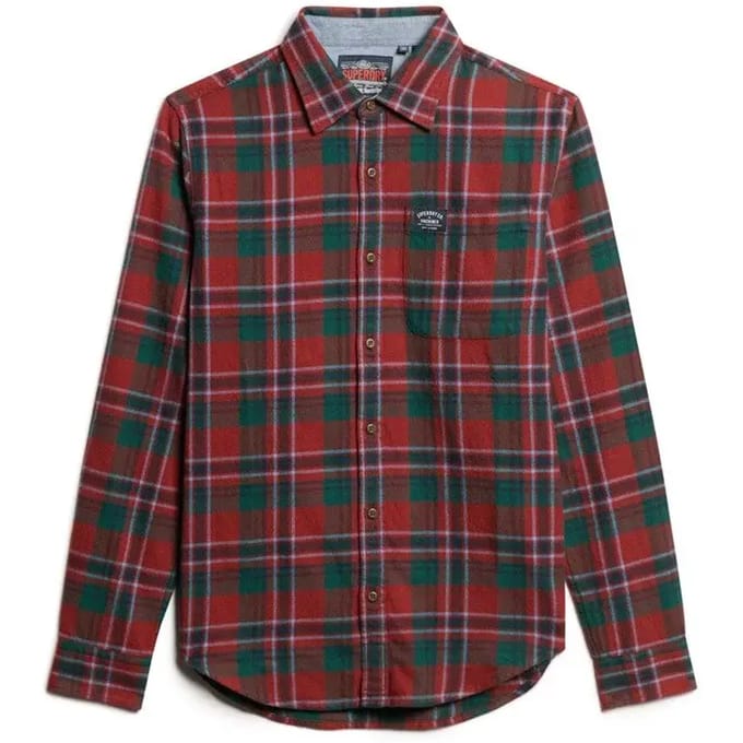 Katoenen geruite overhemd met lange mouwen Superdry